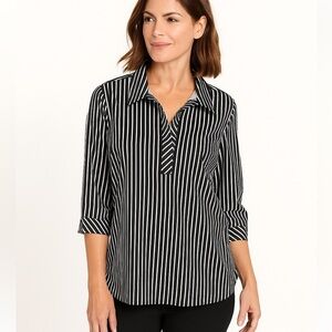 NWT Black & White Striped Blouse